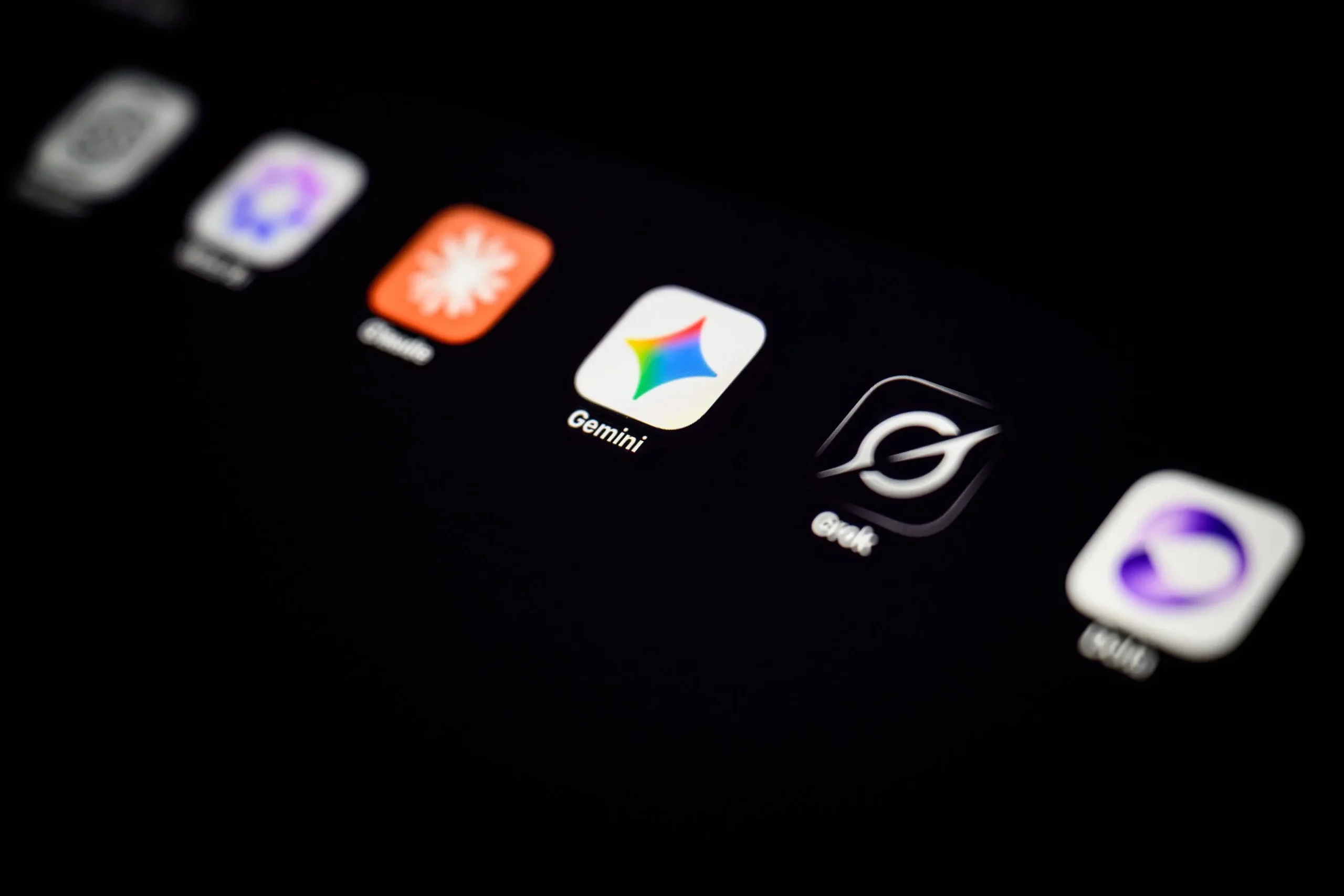 AI app icons on a smartphone screen